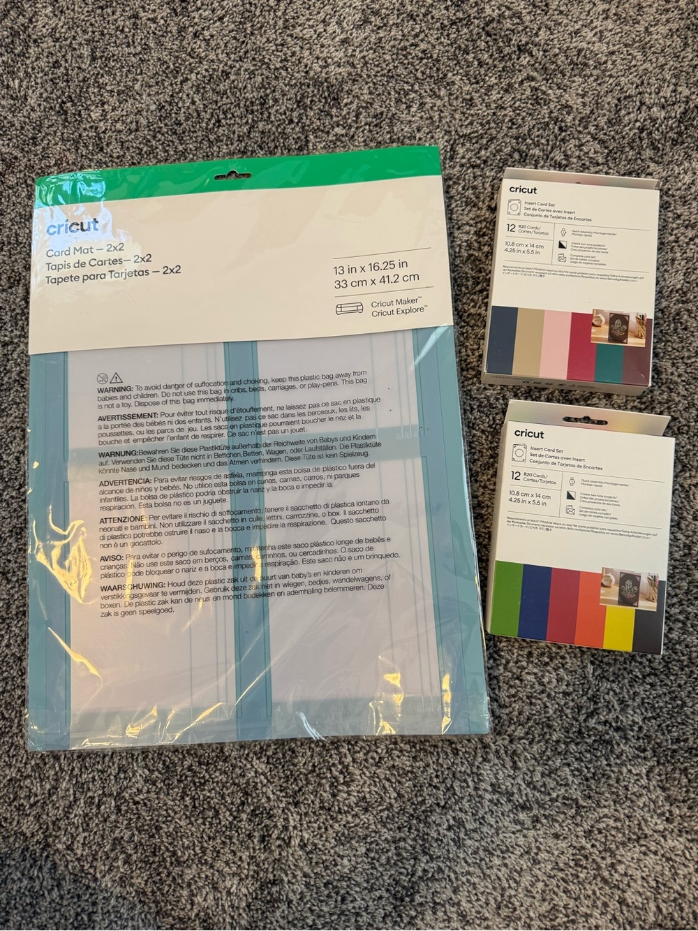 Cricut Light Blue Card Mat and Assorted Cardstock Packs